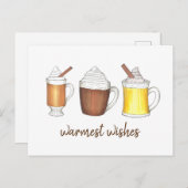 Warmste wint warmste cacaobuis gekarteld rond eier feestdagenkaart (Voorkant / Achterkant)