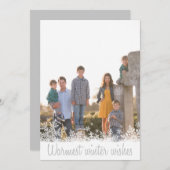 Warmste winterwensen Familiefoto Kerstmis Feestdagenkaart (Voorkant / Achterkant)