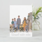Warmste winterwensen Familiefoto Kerstmis Feestdagenkaart (Staand voorkant)