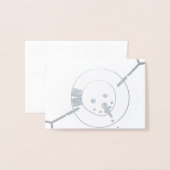 Warmste winterwensen Snowman Wenskaart Folie Kaarten (Voorkant met envelop)