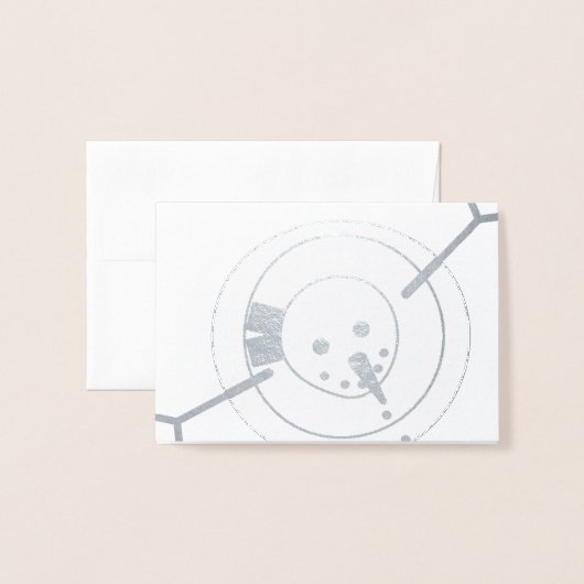 Warmste winterwensen Snowman Wenskaart Folie Kaarten (Voorkant met envelop)