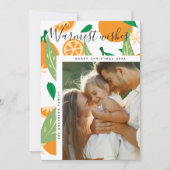 Warmste Wishes Sinaasappel Grove Kerstfoto Feestdagenkaart (Voorkant)