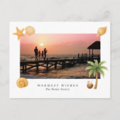 Warmste Wishes Strandfoto Moderne Kerst Feestdagenkaart (Voorkant)