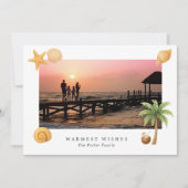 Warmste Wishes Strandfoto Moderne Kerst Feestdagenkaart (Voorkant)