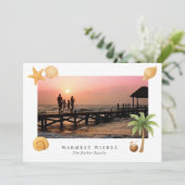 Warmste Wishes Strandfoto Moderne Kerst Feestdagenkaart (Staand voorkant)