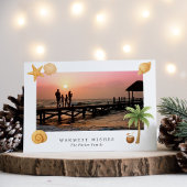 Warmste Wishes Strandfoto Moderne Kerst Feestdagenkaart