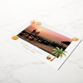 Warmste Wishes Strandfoto Moderne Kerst Folie Feestdagenkaart (Gedraaid)