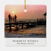 Warmste Wishes Strandfoto Moderne Kerst Keramisch Ornament (Achterkant)