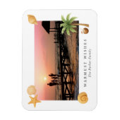 Warmste Wishes Strandfoto Moderne Kerst Magneet (Verticaal)
