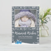 Warmste Witte Kerstmis van Wensen Feestdagenkaart (Staand voorkant)