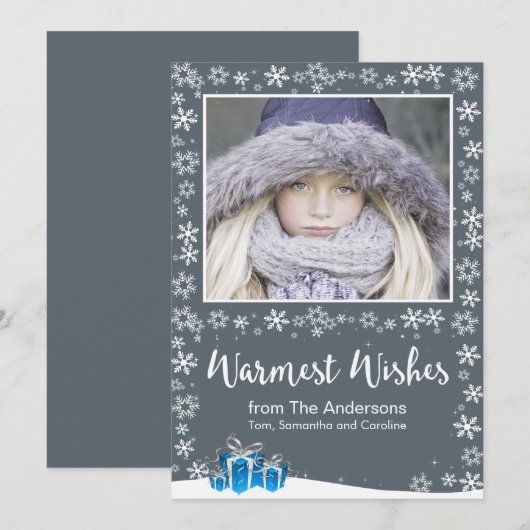 Warmste Witte Kerstmis van Wensen Feestdagenkaart (Voorkant / Achterkant)