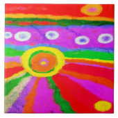 Warmte Abstract digitaal schilderen Tegeltje (Voorkant)