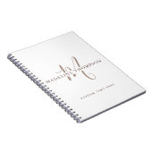 Warmte Beige Monogram Gescript Notitieboek (Rechterzijde)