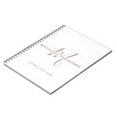 Warmte Beige Monogram Gescript Notitieboek (Linkerzijde)