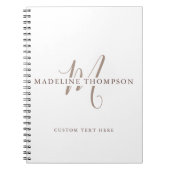 Warmte Beige Monogram Gescript Notitieboek (Voorkant)