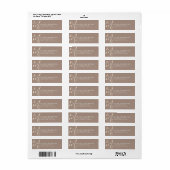 Warmte Beige Monogrammed Script Adres Etiket (Full Sheet)