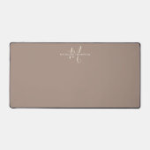Warmte Beige Monogrammed Script Bureaumat (Voorkant)