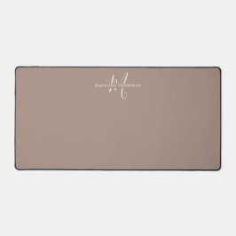 Warmte Beige Monogrammed Script Bureaumat