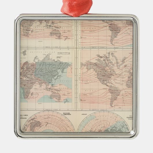 Warmte boven wereldbol metalen ornament (Voorkant)