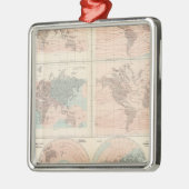 Warmte boven wereldbol metalen ornament (Links)