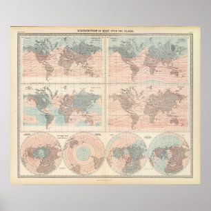 Warmte boven wereldbol poster