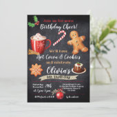 Warmte cacao en koekjes, Birthday INVITATION Kaart (Staand voorkant)