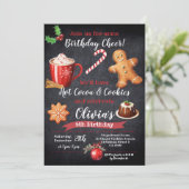 Warmte cacao en koekjes, Birthday INVITATION Kaart (Staand voorkant)