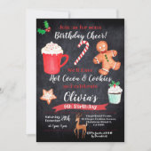 Warmte cacao en koekjes, Birthday INVITATION Kaart (Voorkant)