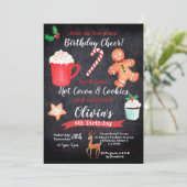 Warmte cacao en koekjes, Birthday INVITATION Kaart (Staand voorkant)