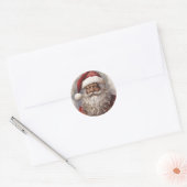 Warmte en vrolijkheid: Black Santa Christmas Joy Ronde Sticker (Envelop)