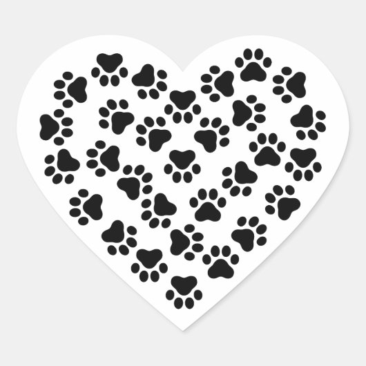 Warmte gemaakt van poten hart sticker (Voorkant)