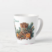 Warmte in elk schip gepersonaliseerde naam latte mok (Rechterhoek)