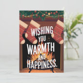 Warmte Kerst - Kerst Kaart (Staand voorkant)