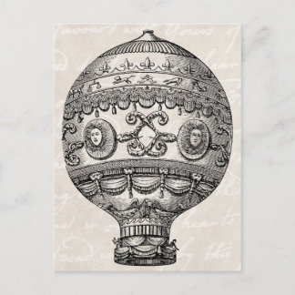 Warmte-luchtballonreactorwagens Oude luchtballonn Briefkaart