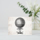 Warmte-luchtballonreactorwagens Oude luchtballonn Briefkaart (Staand voorkant)