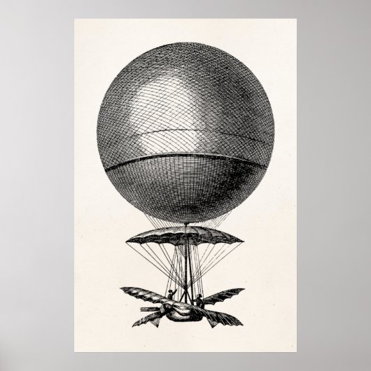 Warmte-luchtballonreactorwagens Oude luchtballonn Poster (Voorkant)