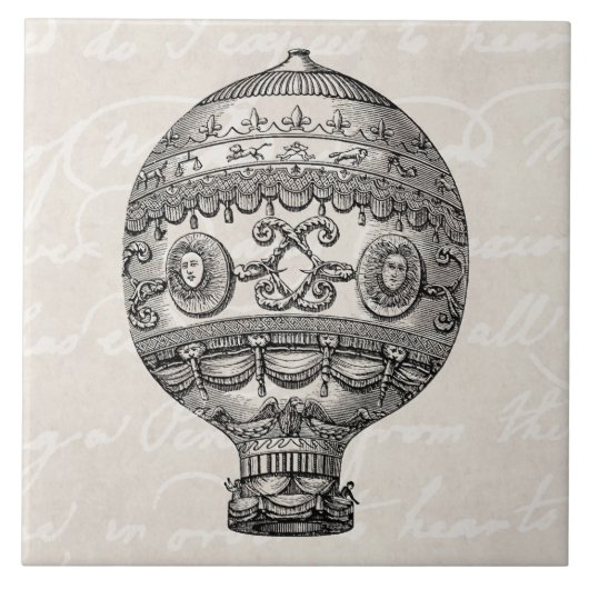  Warmte-luchtballonreactorwagens Oude luchtballonn Tegeltje (Voorkant)