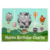 Warmte luchtballonvaarders landbouwhuisdieren gepe groot cadeauzakje (Voorkant)