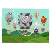 Warmte luchtballonvaarders landbouwhuisdieren gepe groot cadeauzakje (Achterkant)