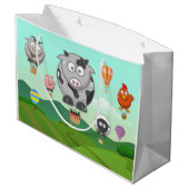 Warmte luchtballonvaarders landbouwhuisdieren gepe groot cadeauzakje (Achterkant Gekanteld)