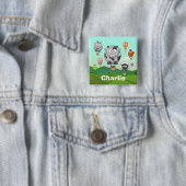 Warmte luchtballonvaarders landbouwhuisdieren gepe vierkante button 5,1 cm (In situ)