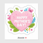 Warmte van affectie- Gelukkige Moederdag Hart-vorm Sticker (Vel)