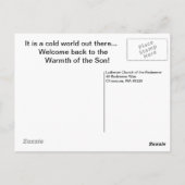 Warmte van de zoon briefkaart (Achterkant)