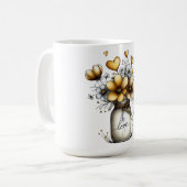 Warmte van een mooie thuis koffiemok (Voorkant links)