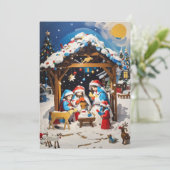 Warmte van Vriendschap: Kerst Wenskaart Feestdagenkaart (Staand voorkant)