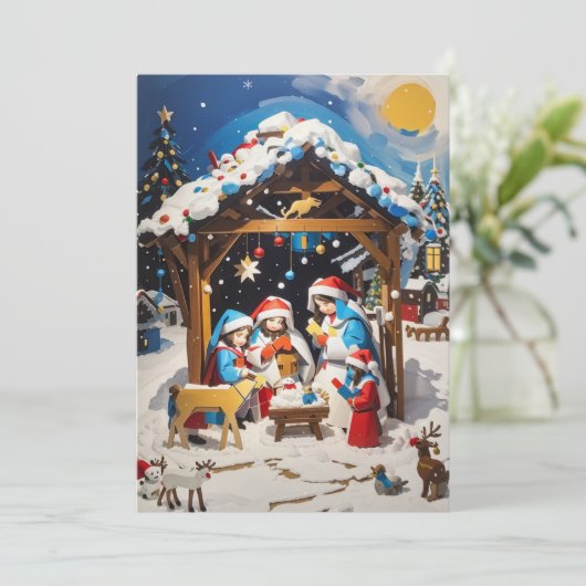 Warmte van Vriendschap: Kerst Wenskaart Feestdagenkaart (Staand voorkant)