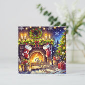 Warmte, vreugde en Kerstmis Magic Holiday Greeting Feestdagenkaart (Staand voorkant)