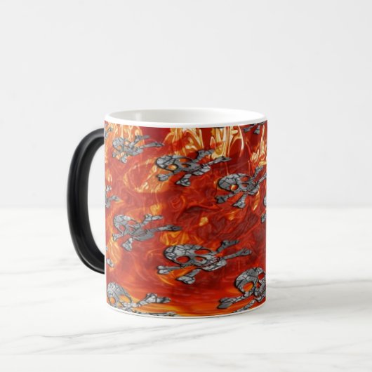 Warmteactivering Verschijnend schedel- en beendere Magische Mok (Voorkant links)