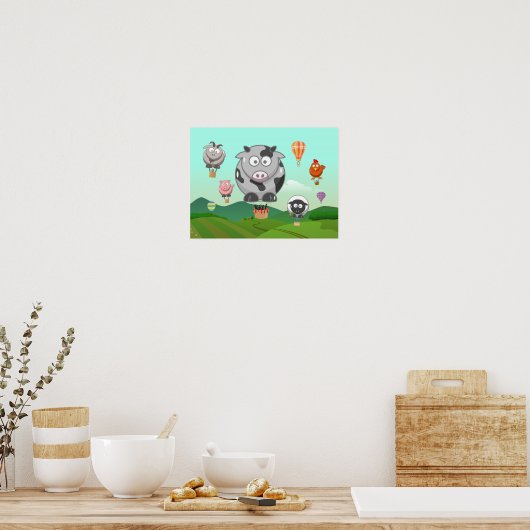 Warmteballonvaarders Poster (Keuken)