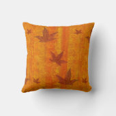 Warmtebladeren op oranje strepen, tropische zomer kussen (Achterkant)